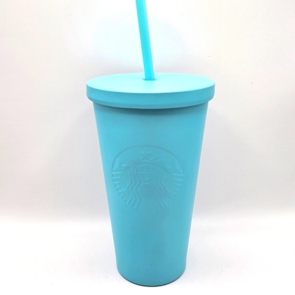 NEW Starbucks Matte Aqua Blue 16 oz Grande 2016 Tumbler Cup - Picture 1 of 3